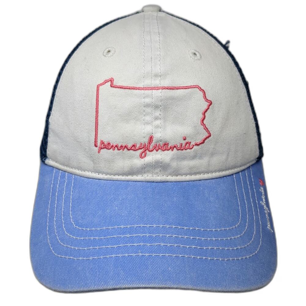 Home Free Pennsylvania Baseball Cap Blue One Size Mesh Back Strap Hat Pink